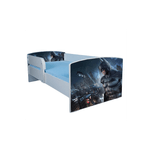 Casa si Gradina - Mobilier - Mobilier copii - Patuturi copii - Pat pentru copii Batman, 160x80 cm, alb/multicolor, saltea inclusa - Infinity.ro