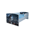 Casa si Gradina - Mobilier - Mobilier copii - Patuturi copii - Pat pentru copii Batman, 160x80 cm, alb/multicolor, saltea inclusa - Infinity.ro