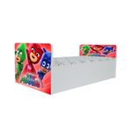 Casa si Gradina - Mobilier - Mobilier copii - Patuturi copii - Pat pentru copii Aero Eroi in Pijamale, 130x60 cm, alb/multicolor, saltea inclusa - Infinity.ro