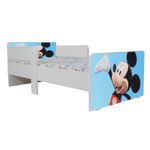 Casa si Gradina - Mobilier - Mobilier copii - Patuturi copii - Pat pentru copii Star Mickey, 160x80 cm, alb/multicolor, saltea inclusa - Infinity.ro