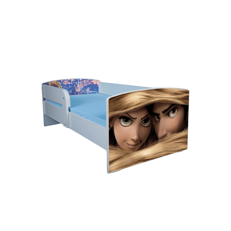 Casa si Gradina - Mobilier - Mobilier copii - Patuturi copii - Pat pentru copii Rapunzel, 130x60 cm, alb/multicolor, saltea inclusa - Infinity.ro