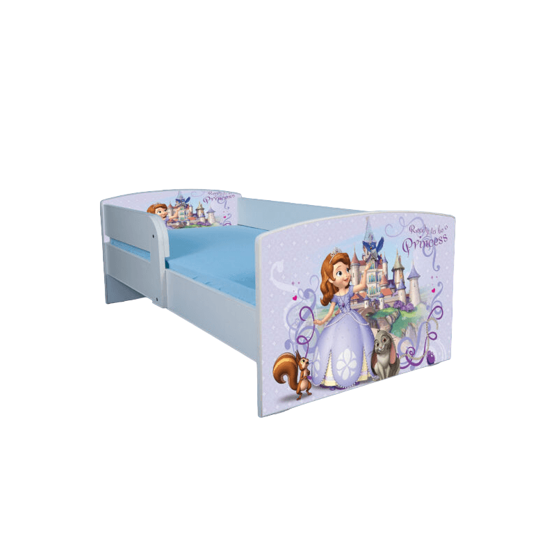 Casa si Gradina - Mobilier - Mobilier copii - Patuturi copii - Pat pentru copii Sofia, 130x60 cm, alb/multicolor, saltea inclusa - Infinity.ro