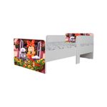 Casa si Gradina - Mobilier - Mobilier copii - Patuturi copii - Pat pentru copii Star Minnie, 160x80 cm, alb/multicolor, saltea inclusa - Infinity.ro