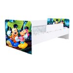 Casa si Gradina - Mobilier - Mobilier copii - Patuturi copii - Pat pentru copii Kiddy Mickey si Minnie, 180x80, alb/multicolor, saltea inclusa - Infinity.ro