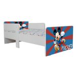 Casa si Gradina - Mobilier - Mobilier copii - Patuturi copii - Pat pentru copii Star Mickey, 180x80 cm, alb/multicolor, saltea inclusa - Infinity.ro