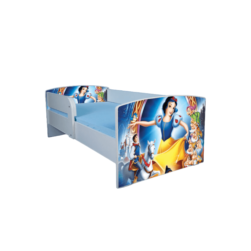 Casa si Gradina - Mobilier - Mobilier copii - Patuturi copii - Pat pentru copii Alba ca Zapada, 180x80 cm, alb/multicolor, saltea inclusa - Infinity.ro