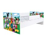 Casa si Gradina - Mobilier - Mobilier copii - Patuturi copii - Pat pentru copii Kiddy Mickey si prietenii, 160x80 cm, cu sertar, alb/multicolor, saltea inclusa - Infinity.ro