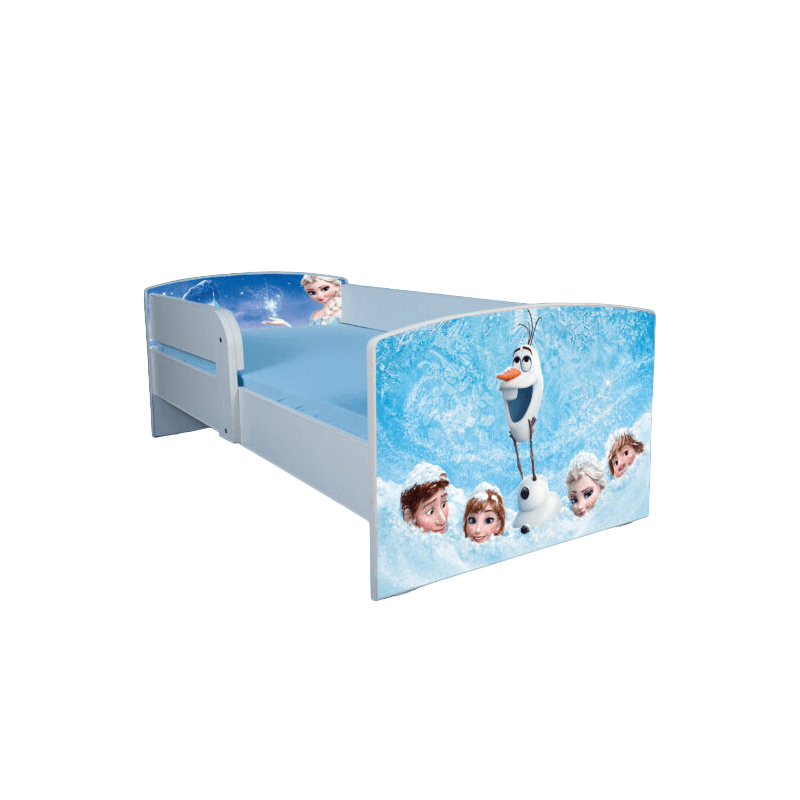 Casa si Gradina - Mobilier - Mobilier copii - Patuturi copii - Pat pentru copii Olaf, 140x70 cm, alb/multicolor, saltea inclusa - Infinity.ro