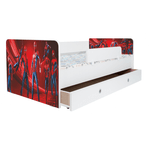 Casa si Gradina - Mobilier - Mobilier copii - Patuturi copii - Pat pentru copii Kiddy Spiderman, 140x70 cm, cu sertar, alb/multicolor, saltea inclusa - Infinity.ro