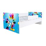 Casa si Gradina - Mobilier - Mobilier copii - Patuturi copii - Pat pentru copii Kiddy Mickey si Minnie, 180x80, alb/multicolor, saltea inclusa - Infinity.ro