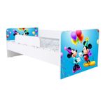 Casa si Gradina - Mobilier - Mobilier copii - Patuturi copii - Pat pentru copii Kiddy Mickey si Minnie, 180x80, alb/multicolor, saltea inclusa - Infinity.ro