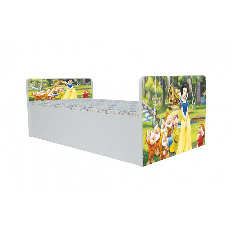 Casa si Gradina - Mobilier - Mobilier copii - Patuturi copii - Pat pentru copii Aero Alba ca Zapada, 140x70 cm, alb/multicolor, saltea inclusa - Infinity.ro