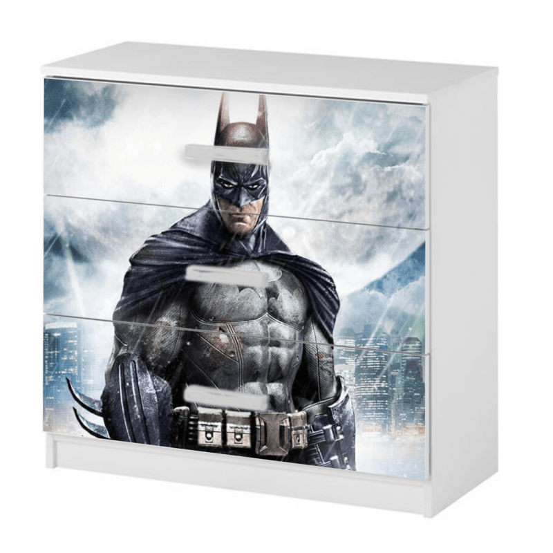 Casa si Gradina - Mobilier - Mobilier copii - Mobilier camera copiilor - Comoda Batman, 3 sertare, multicolor, 60x60x40 cm - Infinity.ro