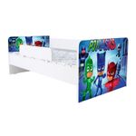 Casa si Gradina - Mobilier - Mobilier copii - Patuturi copii - Pat pentru copii Kiddy Eroi in Pijamale, 180x80, alb/multicolor, saltea inclusa - Infinity.ro