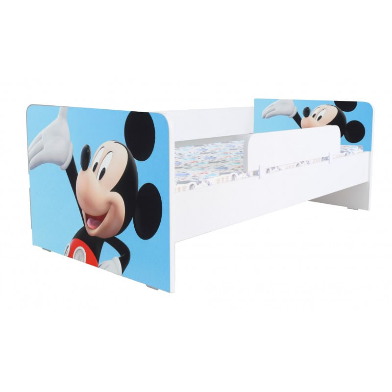 Casa si Gradina - Mobilier - Mobilier copii - Patuturi copii - Pat pentru copii Kiddy Mickey Mouse, 180x80, alb/multicolor, saltea inclusa - Infinity.ro