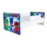 Casa si Gradina - Mobilier - Mobilier copii - Patuturi copii - Pat pentru copii Kiddy Eroi in Pijamale, 180x80, alb/multicolor, saltea inclusa - Infinity.ro