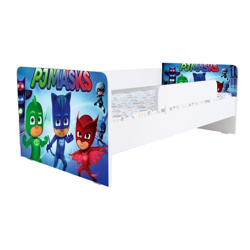 Casa si Gradina - Mobilier - Mobilier copii - Patuturi copii - Pat pentru copii Kiddy Eroi in Pijamale, 180x80, alb/multicolor, saltea inclusa - Infinity.ro