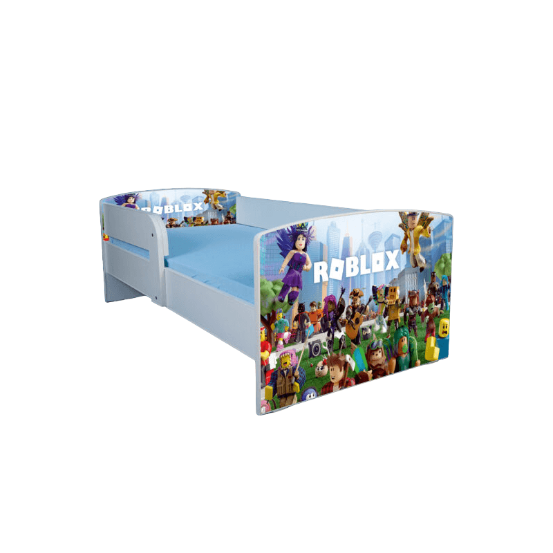 Casa si Gradina - Mobilier - Mobilier copii - Patuturi copii - Pat pentru copii Roblox, 140x70 cm, alb/multicolor, saltea inclusa - Infinity.ro