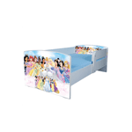 Casa si Gradina - Mobilier - Mobilier copii - Patuturi copii - Pat pentru copii Printese, 130x60 cm, alb/multicolor, saltea inclusa - Infinity.ro