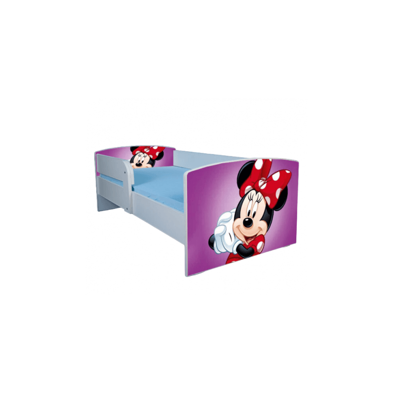 Casa si Gradina - Mobilier - Mobilier copii - Patuturi copii - Pat pentru copii Minnie, 160x80 cm, alb/multicolor, saltea inclusa - Infinity.ro