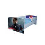 Casa si Gradina - Mobilier - Mobilier copii - Patuturi copii - Pat pentru copii Capitanul America, 130x60 cm, alb/multicolor, saltea inclusa - Infinity.ro