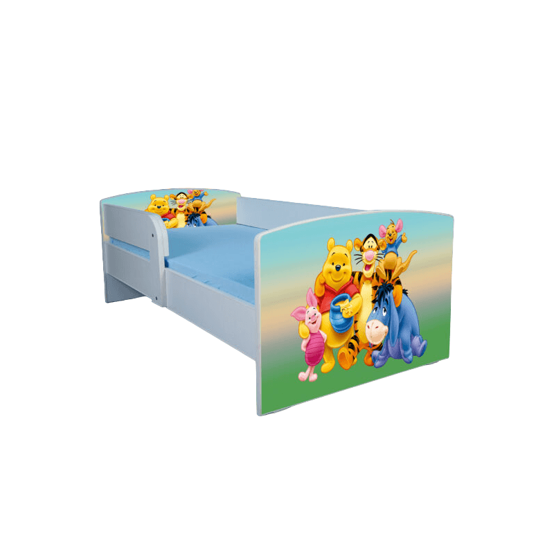 Casa si Gradina - Mobilier - Mobilier copii - Patuturi copii - Pat pentru copii Winnie the Pooh, 160x80 cm, alb/multicolor, saltea inclusa - Infinity.ro