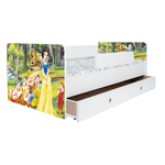 Casa si Gradina - Mobilier - Mobilier copii - Patuturi copii - Pat pentru copii Kiddy Alba ca Zapada, 160x80 cm, cu sertar, alb/multicolor, saltea inclusa - Infinity.ro