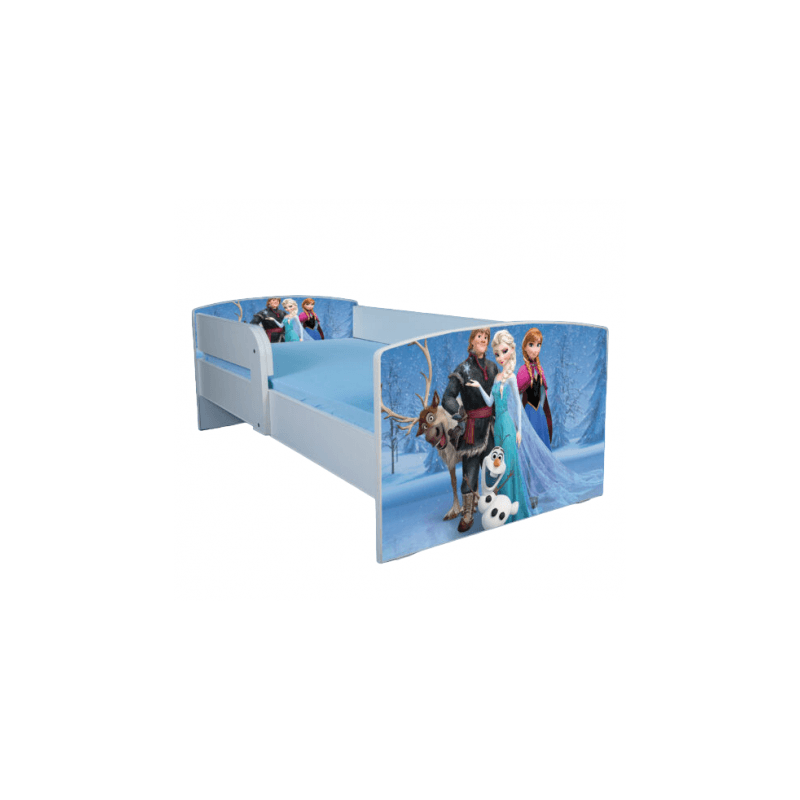 Casa si Gradina - Mobilier - Mobilier copii - Patuturi copii - Pat pentru copii Frozen, 160x80 cm, alb/multicolor, saltea inclusa - Infinity.ro