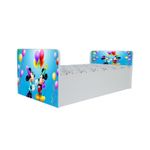 Casa si Gradina - Mobilier - Mobilier copii - Patuturi copii - Pat pentru copii Aero Minnie si Mickey, 140x70 cm, alb/multicolor, saltea inclusa - Infinity.ro