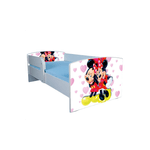 Casa si Gradina - Mobilier - Mobilier copii - Patuturi copii - Pat pentru copii Mickey si Minnie, 140x70 cm, alb/multicolor, saltea inclusa - Infinity.ro