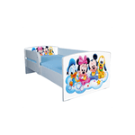 Casa si Gradina - Mobilier - Mobilier copii - Patuturi copii - Pat pentru copii Mickey si prietenii, 160x80 cm, alb/multicolor, saltea inclusa - Infinity.ro