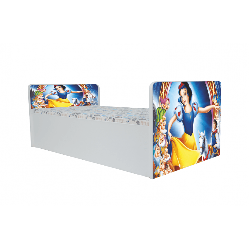 Casa si Gradina - Mobilier - Mobilier copii - Patuturi copii - Pat pentru copii Aero Alba ca Zapada, 130x60 cm, alb/multicolor, saltea inclusa - Infinity.ro