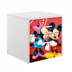 Casa si Gradina - Mobilier - Mobilier copii - Mobilier camera copiilor - Noptiera Minnie si Mickey, alb/multicolor, 45x40x40 cm - Infinity.ro
