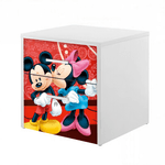 Casa si Gradina - Mobilier - Mobilier copii - Mobilier camera copiilor - Noptiera Minnie si Mickey, alb/multicolor, 45x40x40 cm - Infinity.ro