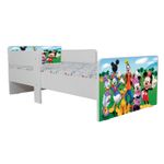 Casa si Gradina - Mobilier - Mobilier copii - Patuturi copii - Pat pentru copii Star Mickey si prietenii, 160x80 cm, alb/multicolor, saltea inclusa - Infinity.ro