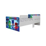 Casa si Gradina - Mobilier - Mobilier copii - Patuturi copii - Pat pentru copii Star Eroi in Pijamale, 130x60 cm, alb/multicolor, saltea inclusa - Infinity.ro