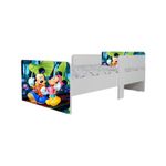 Casa si Gradina - Mobilier - Mobilier copii - Patuturi copii - Pat pentru copii Star Mickey si Minnie, 180x80 cm, alb/multicolor, saltea inclusa - Infinity.ro