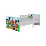 Casa si Gradina - Mobilier - Mobilier copii - Patuturi copii - Pat pentru copii Star Mickey si prietenii, 160x80 cm, alb/multicolor, saltea inclusa - Infinity.ro