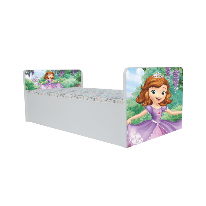 Casa si Gradina - Mobilier - Mobilier copii - Patuturi copii - Pat pentru copii Aero Sofia, 140x70 cm, alb/multicolor, saltea inclusa - Infinity.ro