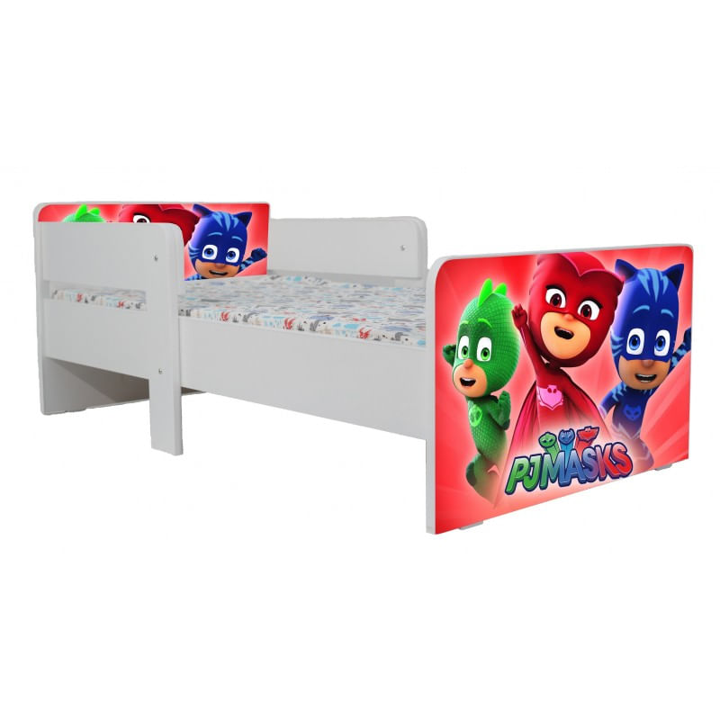 Casa si Gradina - Mobilier - Mobilier copii - Patuturi copii - Pat pentru copii Star Eroi in Pijamale, 180x80 cm, alb/multicolor, saltea inclusa - Infinity.ro