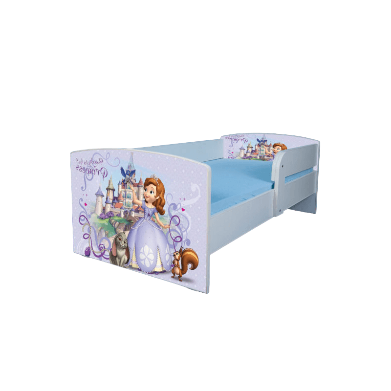 Casa si Gradina - Mobilier - Mobilier copii - Patuturi copii - Pat pentru copii Sofia, 140x70 cm, alb/multicolor, saltea inclusa - Infinity.ro