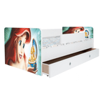 Casa si Gradina - Mobilier - Mobilier copii - Patuturi copii - Pat pentru copii Kiddy Ariel, 130x60 cm, cu sertar, alb/multicolor, saltea inclusa - Infinity.ro