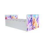 Casa si Gradina - Mobilier - Mobilier copii - Patuturi copii - Pat pentru copii Aero Barbie, 140x70 cm, alb/multicolor, saltea inclusa - Infinity.ro