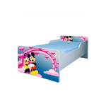 Casa si Gradina - Mobilier - Mobilier copii - Patuturi copii - Pat pentru copii Mickey si Minnie, 130x60 cm, alb/multicolor, saltea inclusa - Infinity.ro
