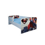 Casa si Gradina - Mobilier - Mobilier copii - Patuturi copii - Pat pentru copii Superman, 130x60 cm, alb/multicolor, saltea inclusa - Infinity.ro