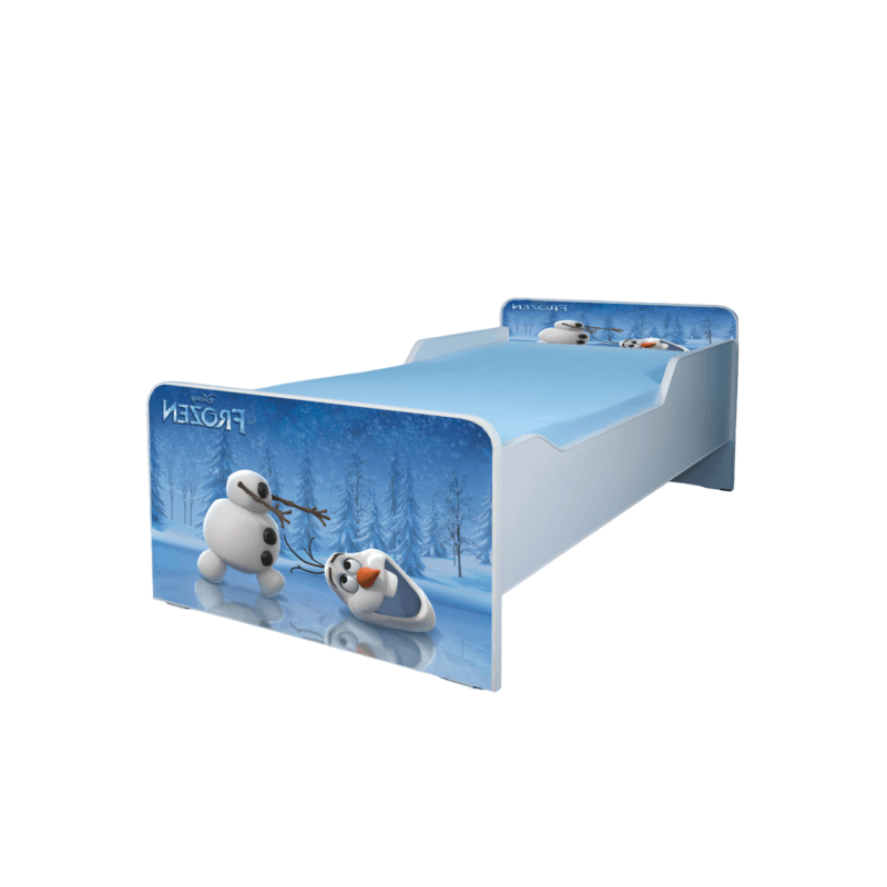 Casa si Gradina - Mobilier - Mobilier copii - Patuturi copii - Pat pentru copii Olaf, 130x60 cm, alb/multicolor, saltea inclusa - Infinity.ro