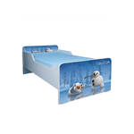 Casa si Gradina - Mobilier - Mobilier copii - Patuturi copii - Pat pentru copii Olaf, 130x60 cm, alb/multicolor, saltea inclusa - Infinity.ro