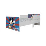 Casa si Gradina - Mobilier - Mobilier copii - Patuturi copii - Pat pentru copii Star Mickey, 160x80 cm, alb/multicolor, saltea inclusa - Infinity.ro