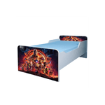 Casa si Gradina - Mobilier - Mobilier copii - Patuturi copii - Pat pentru copii Avengers, 130x60 cm, alb/multicolor, saltea inclusa - Infinity.ro