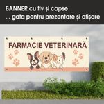 Carti si Birotica - Papetarie - Afise si stickere - Banner MEDIA, Farmacie veterinara model 2, 200 x 80 cm - Infinity.ro
